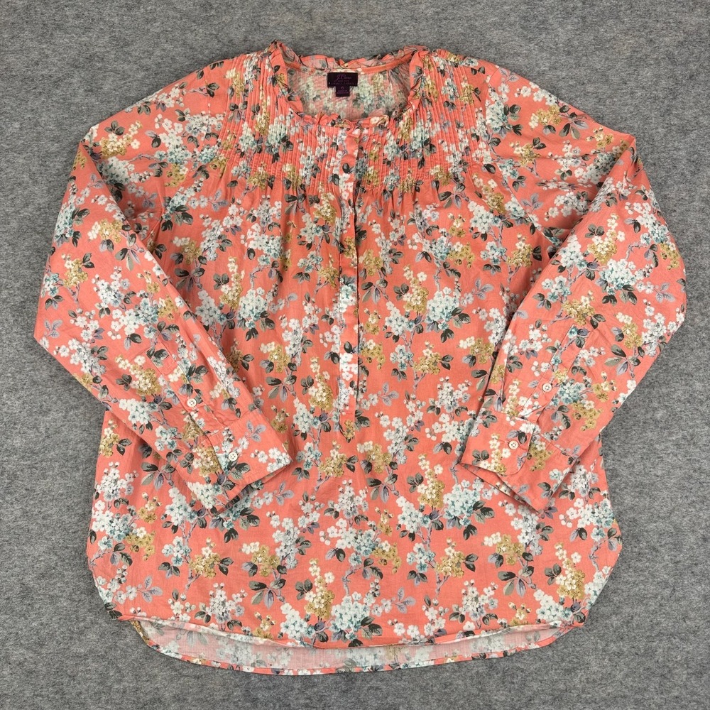J Crew Liberty Fabric Josephine Floral Classic Ruffle Popover Shirt Womens 6